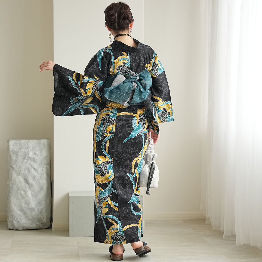 ニコアンティーク セパレート 二部式浴衣3点セット ( ゆかた上下・帯