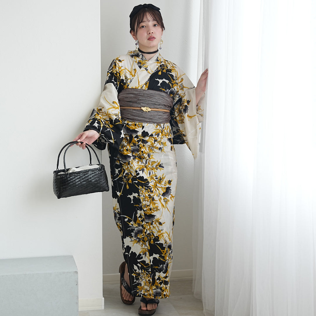 ニコアンティーク セパレート 二部式浴衣3点セット ( ゆかた上下・帯