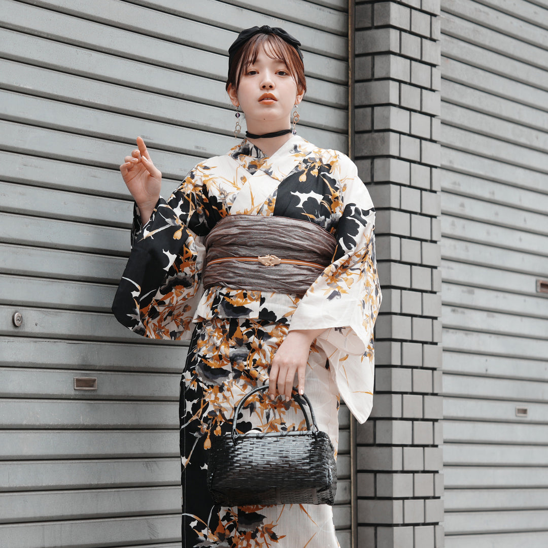 ニコアンティーク セパレート 二部式浴衣3点セット ( ゆかた上下・帯