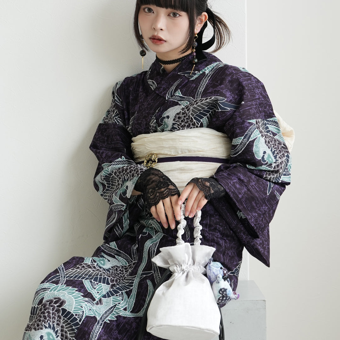 ニコアンティーク セパレート 二部式浴衣3点セット ( ゆかた上下・帯
