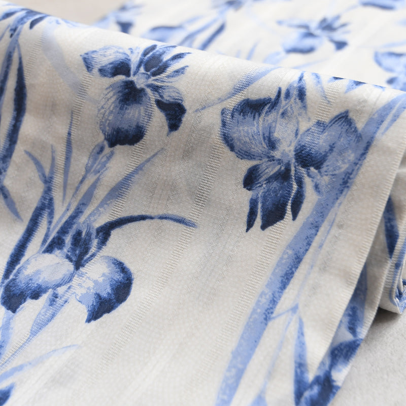 【utatane×Acka.  浴衣4点セット ( ゆかた・帯２点・下駄 ) 鮫小紋と菖蒲 ivory】Acka. (@acka_official)オリジナル 限定 コラボ  フリーサイズ 国産生地 国内染色　（5020266311）