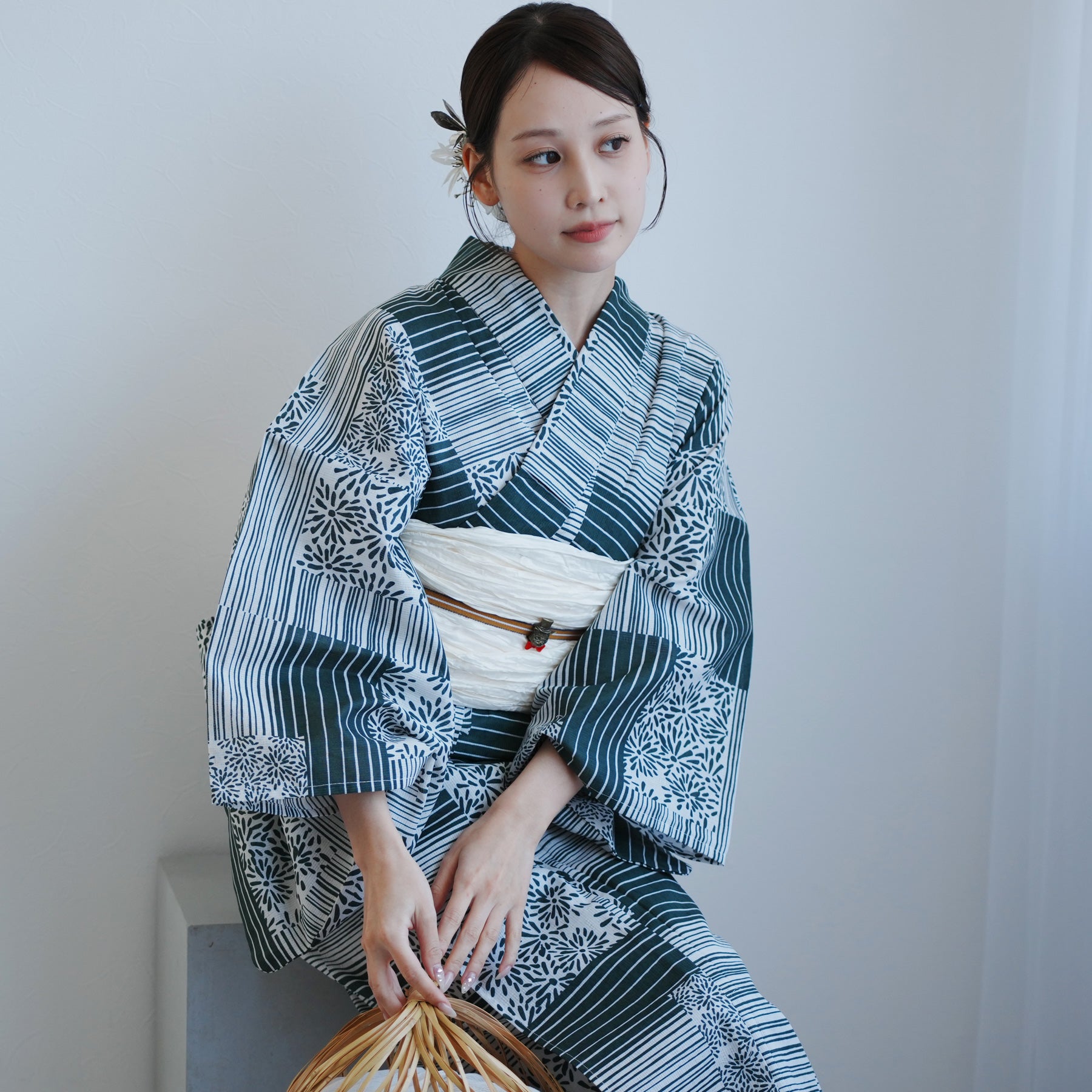 浴衣　帯　2点セット　utatane レディース　オレンジ utatane 浴衣 選べる浴衣2点セット 作り帯 レディース