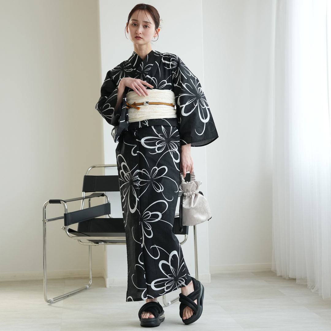 お仕立て上がり 浴衣2点セット (ゆかた・帯) アーバン・モード 宵闇の