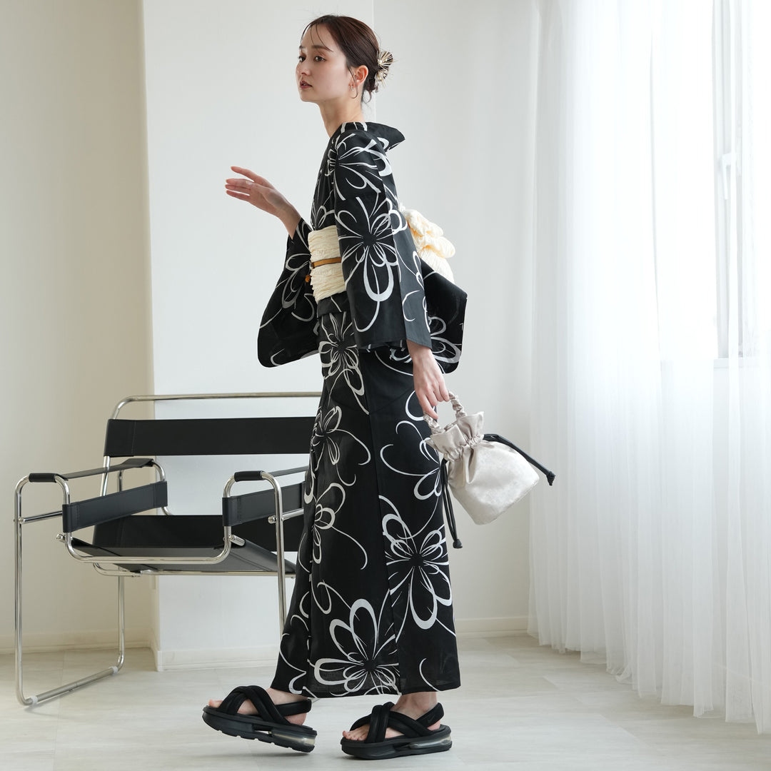 お仕立て上がり 浴衣2点セット (ゆかた・帯) アーバン・モード 宵闇の