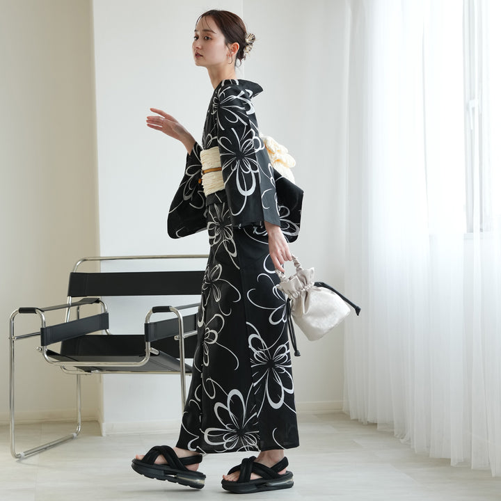 お仕立て上がり 浴衣2点セット (ゆかた・帯) アーバン・モード 宵闇の