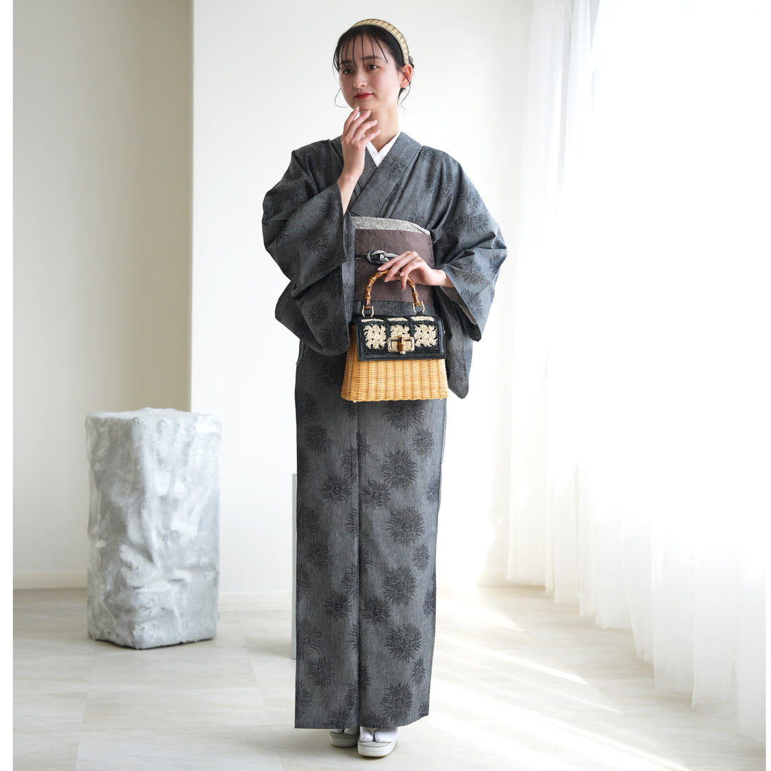 hapiko様 着物のみ　単品　専用 ファブリック着物 単衣 ニコアンティーク 日本製 播州織 デニム