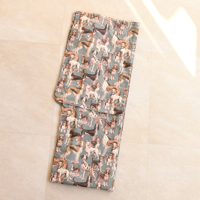 【ニコアンティーク 単衣着物 ドッグ・エキスポ ベルデ】 着物 単品 レトロ レディース ファブリック着物 深緑 青緑 くすみグリーン 犬 チワワ アフガンハウンド ビーグル シーズー 洗える着物 日本製（5132607500）