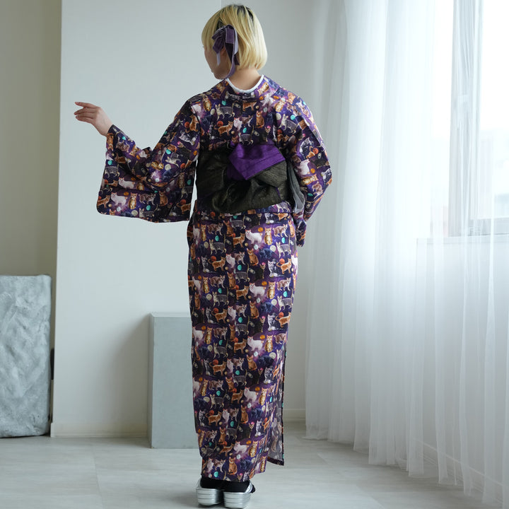 ニコアンティーク 単衣着物 デイドリームキャット】 着物単品 レトロ