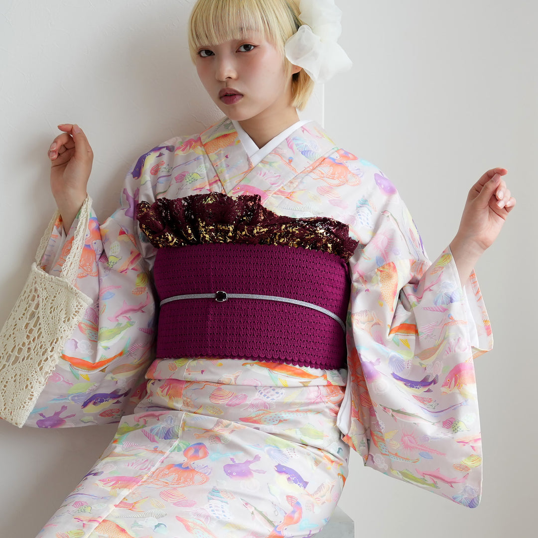 ニコアンティーク 単衣着物 シュガーフィッシュ】着物 単品 レトロ