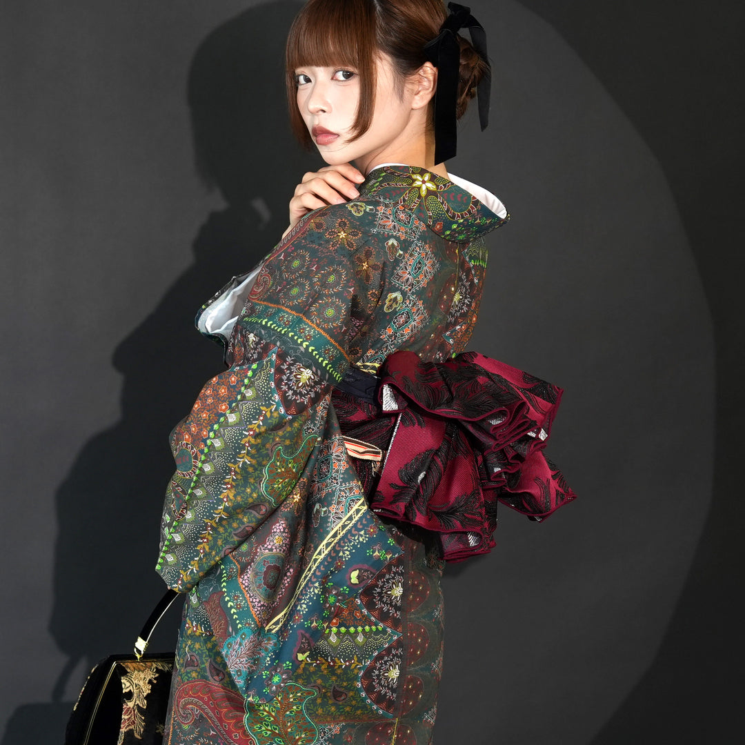 ニコアンティーク 単衣着物 ノマドペイズリー】 着物単品 レトロ