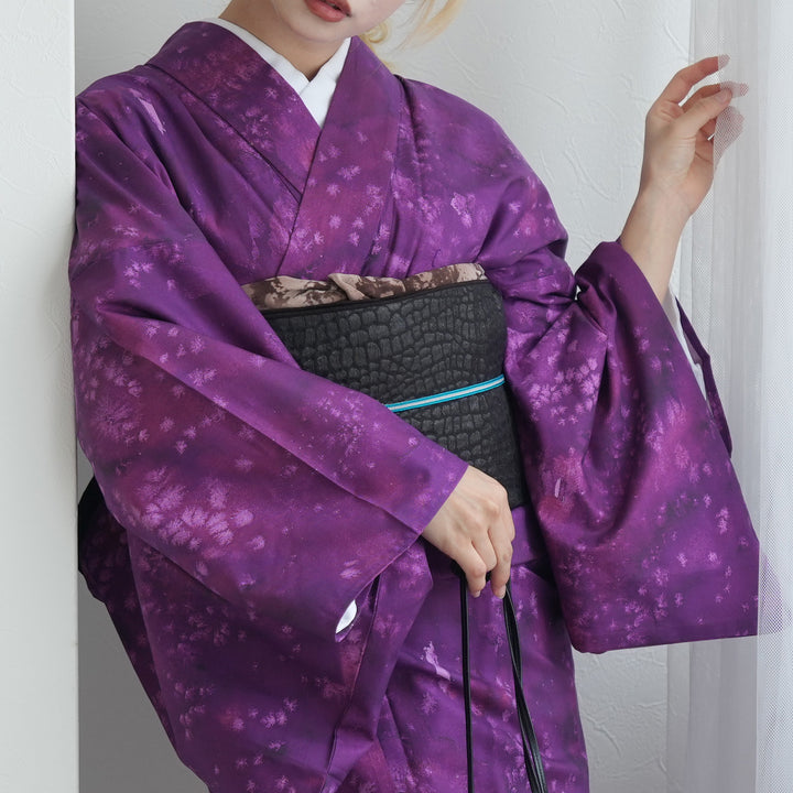 ニコアンティーク 単衣着物 紫幻のパレット】着物単品 レトロ