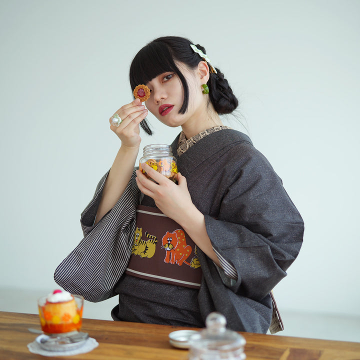 着物セット ニコアンティーク×アデリアレトロ 2点セット（着物+細帯 