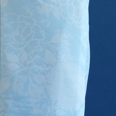 着物 単品 袷着物 洗える着物 白藍の牡丹小紋 ブルー （5144607701）