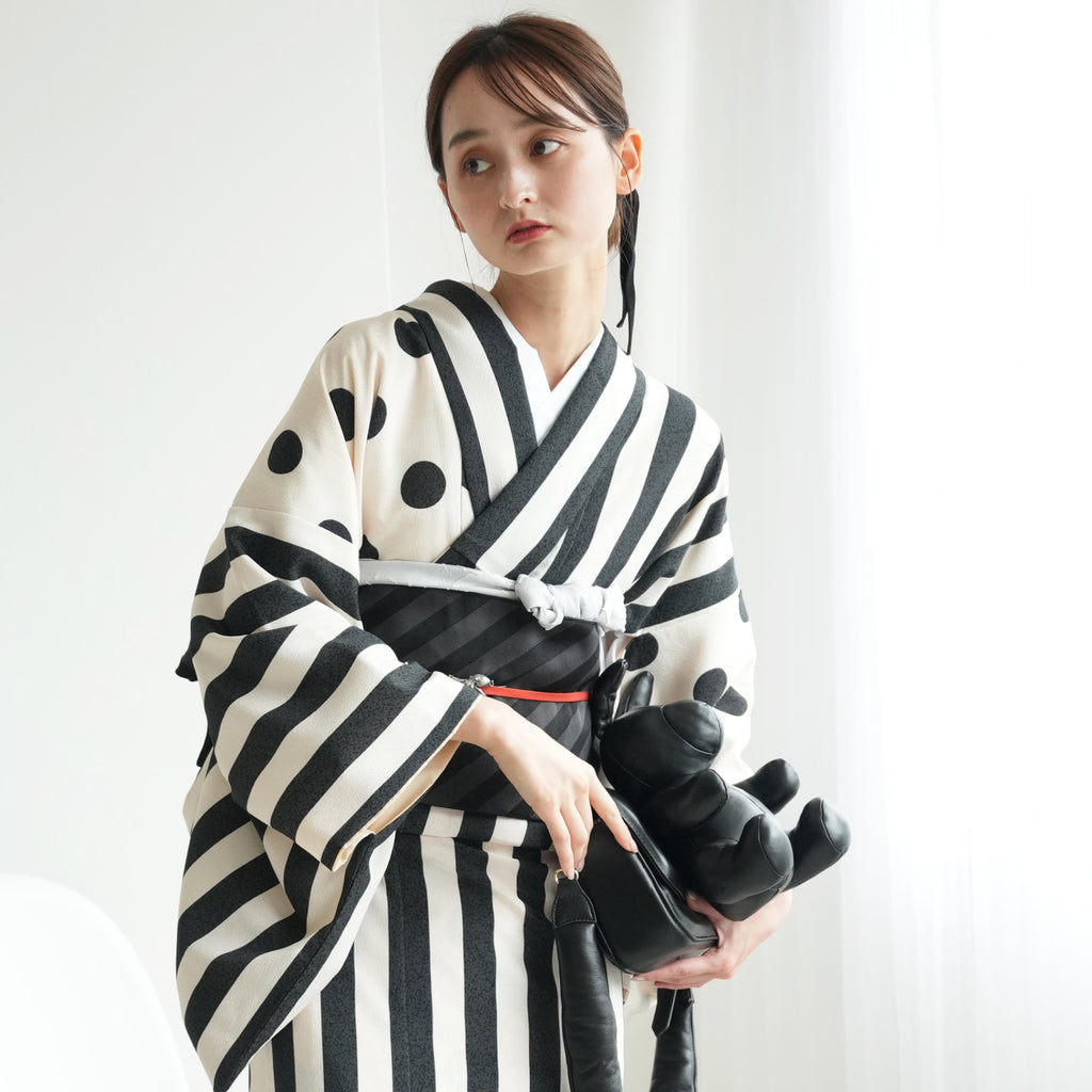 Bunnieyu 様M4104☆着物淡雪☆袷小紋 叩き染め スプラッシュフラワー