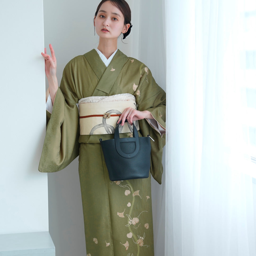 袷着物単品 ニコアンティーク 絵羽仕立て 木の葉時雨】仕立て上がり