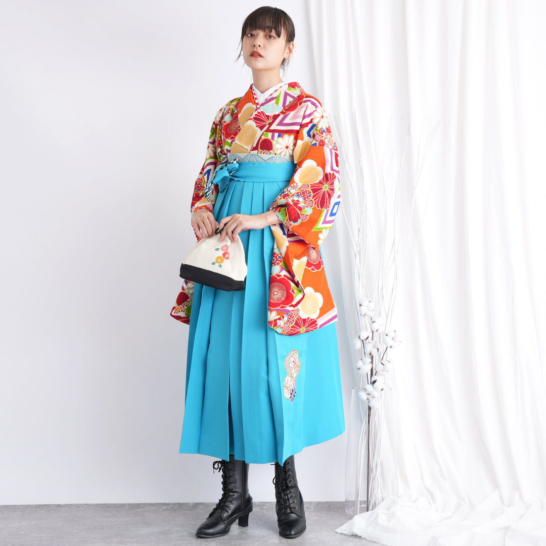 リサイクル着物】二尺袖着物 単品 販売品 中古 USED 袴用 短丈