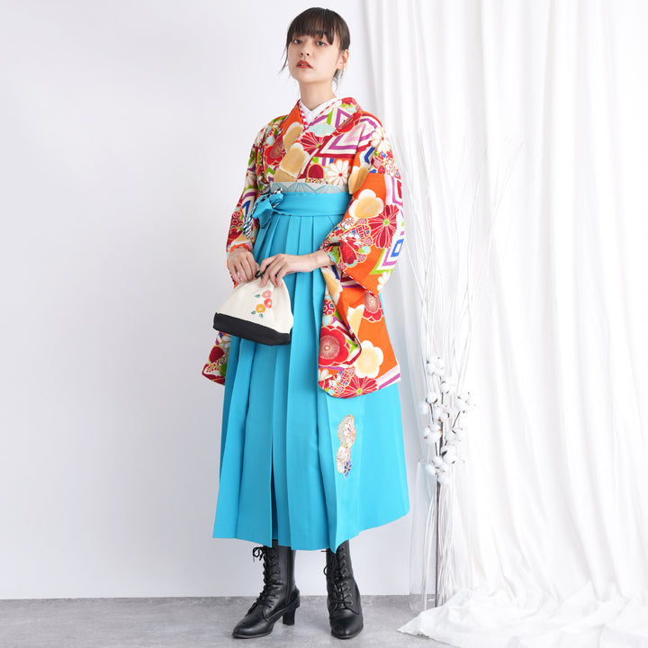 リサイクル着物】二尺袖着物 単品 販売品 中古 USED 袴用 短丈 JAPAN