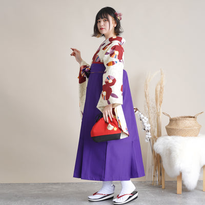 【リサイクル着物】二尺袖着物 単品  販売品 中古 USED 袴用 短丈  きなり 椿 卒業式 ひよこ商店 （5175632200）【中古販売】