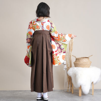 【リサイクル着物】二尺袖着物 単品  販売品 中古 USED 袴用 短丈 菊 亀甲  卒業式 ひよこ商店 （5175633000）【中古販売】