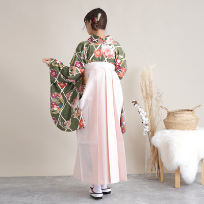 【リサイクル着物】二尺袖着物 単品  販売品 中古 USED 袴用 短丈 梅 椿 卒業式 ひよこ商店 （5175650900）【中古販売】