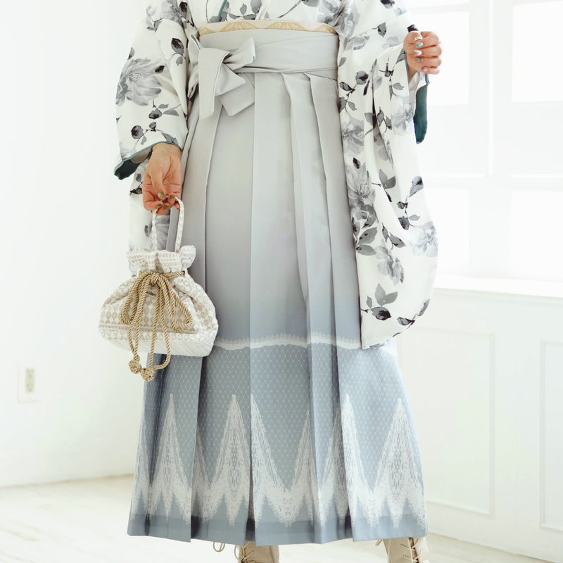袴 2点セット 2尺袖着物 ニコアンティーク 卒業式 販売 袴91-99cm（身長153-170cm）重ね衿縫い付済 （5178704901）
