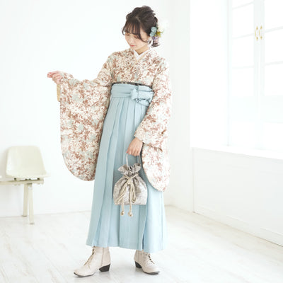 袴 2点セット 2尺袖着物 utatane 卒業式 販売 袴91-99cm（身長153-170cm）重ね衿縫い付済 （5178706501）