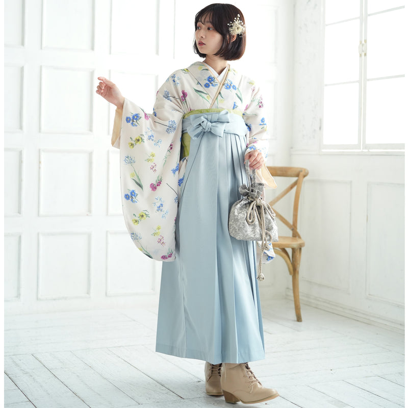 袴 2点セット 2尺袖着物 utatane 卒業式 販売 袴91-99cm（身長153-170cm）重ね衿縫い付済 （5178707001）