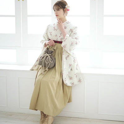 袴 2点セット 2尺袖着物 utatane 卒業式 販売 袴91-99cm（身長153-170cm）重ね衿縫い付済 （5178707101）