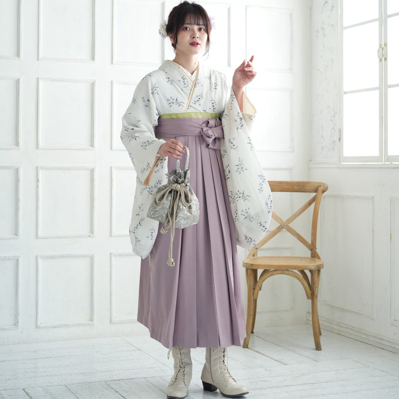 袴 2点セット 2尺袖着物 utatane 卒業式 販売 袴91-99cm（身長153-170cm）重ね衿縫い付済 （5178707201）