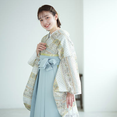 袴 2点セット 2尺袖着物 utatane 卒業式 販売 袴91-99cm（身長153-170cm）重ね衿縫い付済 （5178708201）