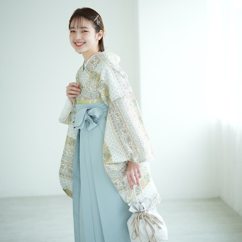 袴 2点セット 2尺袖着物 utatane 卒業式 販売 袴91-99cm（身長153-170cm）重ね衿縫い付済 （5178708201）