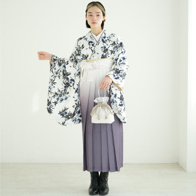 袴 2点セット 2尺袖着物 utatane 卒業式 販売 袴91-99cm（身長153-170cm）重ね衿縫い付済 （5178711401）