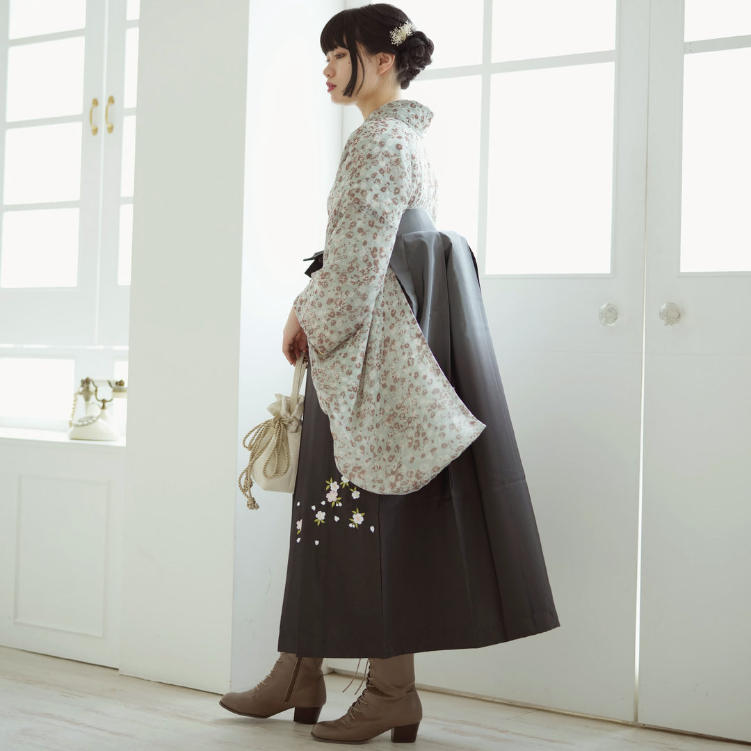 L a　袴✖️2着　ワンピース×1着 袴 2点セット 2尺袖着物 utatane 卒業式 販売 袴91-99cm（身長
