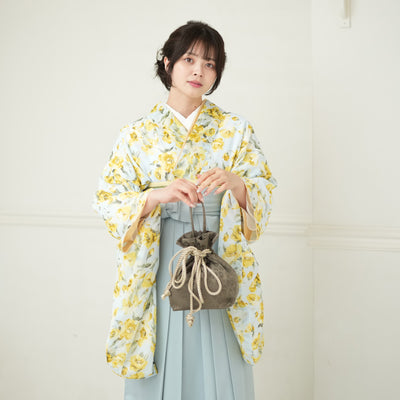 袴 2点セット 2尺袖着物 utatane 卒業式 販売 袴91-99cm（身長153-170cm）重ね衿縫い付済 （5178712401）