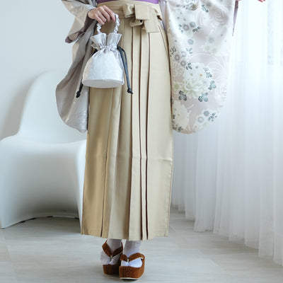 袴 2点セット 2尺袖着物 ひよこ商店 卒業式 販売 袴91cm（身長153-158cm） 半身 アイスグレー銀彩×グレージュ雪輪 重ね衿縫い付済 （5178721011）