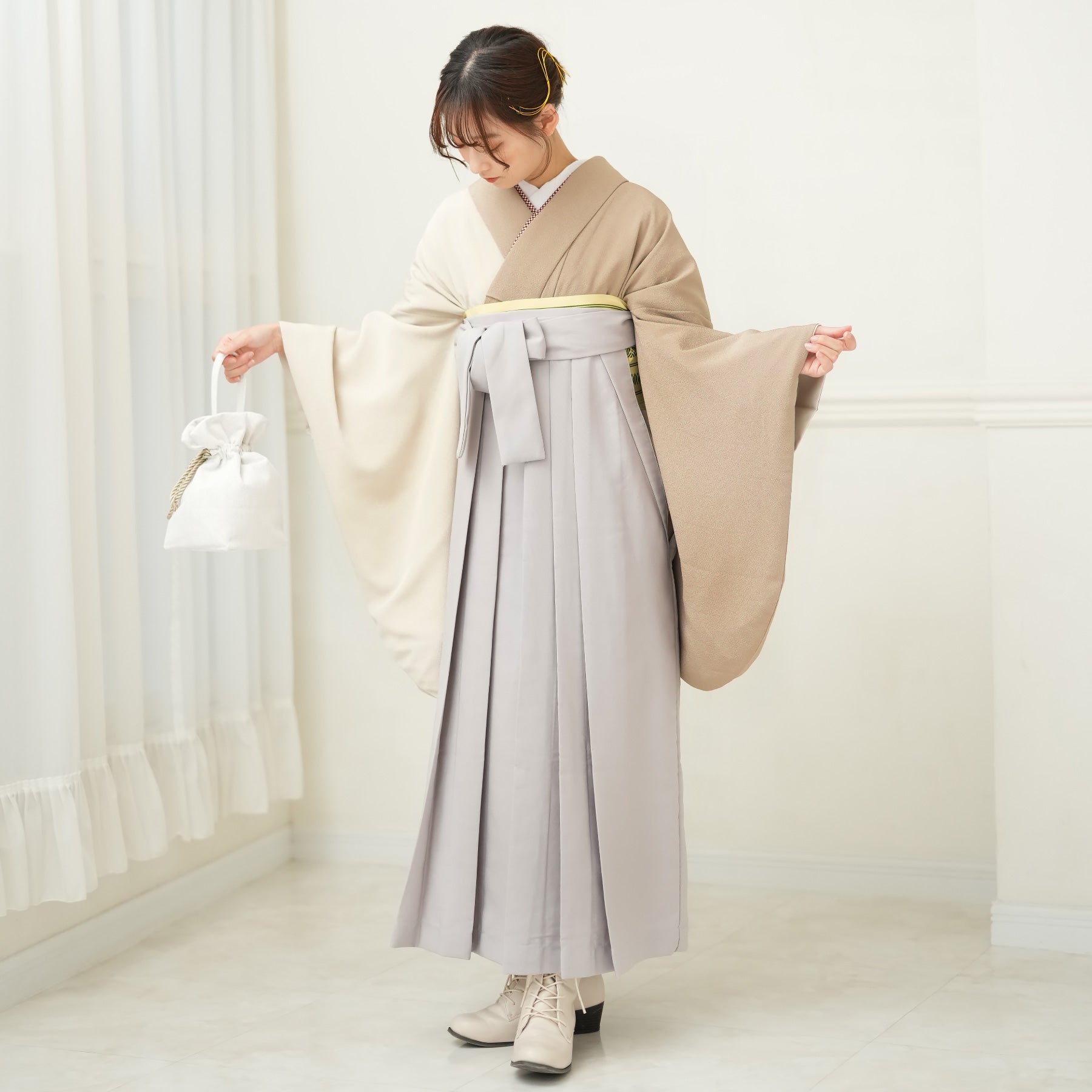 卒業式袴セット NO 6- 2171 袴95㎝❣映える二尺袖 - 浴衣/水着