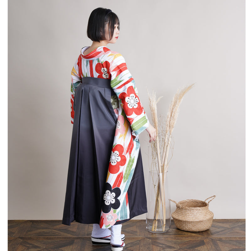 【リサイクル着物】 振袖＋袴 2点セット 販売品 中古 USED 矢絣 うめ 袴91cm（身長153-158cm）卒業式 大学生 ひよこ商店（5182602411）【中古販売】