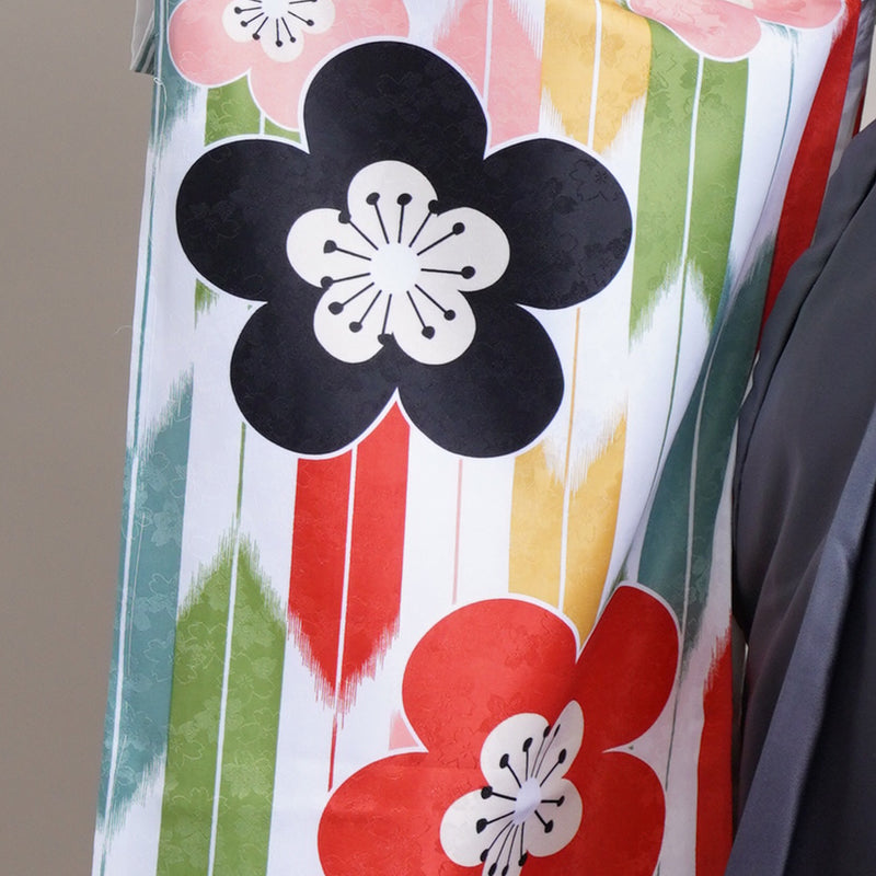 【リサイクル着物】 振袖＋袴 2点セット 販売品 中古 USED 矢絣 うめ 袴91cm（身長153-158cm）卒業式 大学生 ひよこ商店（5182602411）【中古販売】