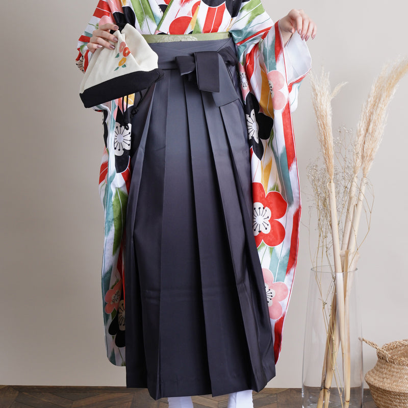 【リサイクル着物】 振袖＋袴 2点セット 販売品 中古 USED 矢絣 うめ 袴91cm（身長153-158cm）卒業式 大学生 ひよこ商店（5182602411）【中古販売】