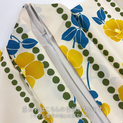 【リサイクル着物】 2尺袖着物 袴 2点セット 販売品 中古 USED 水玉 袴91cm（身長153-158cm）卒業式 大学生 ニコアンティーク（5182613111）【中古販売】