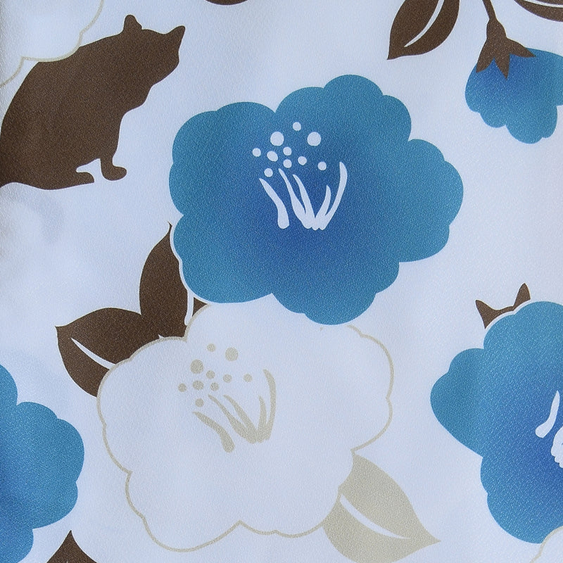 【リサイクル着物】 2尺袖着物 袴 2点セット 販売品 中古 USED 椿 猫 袴91cm（身長153-158cm）卒業式 大学生 ニコアンティーク（5182627711）【中古販売】