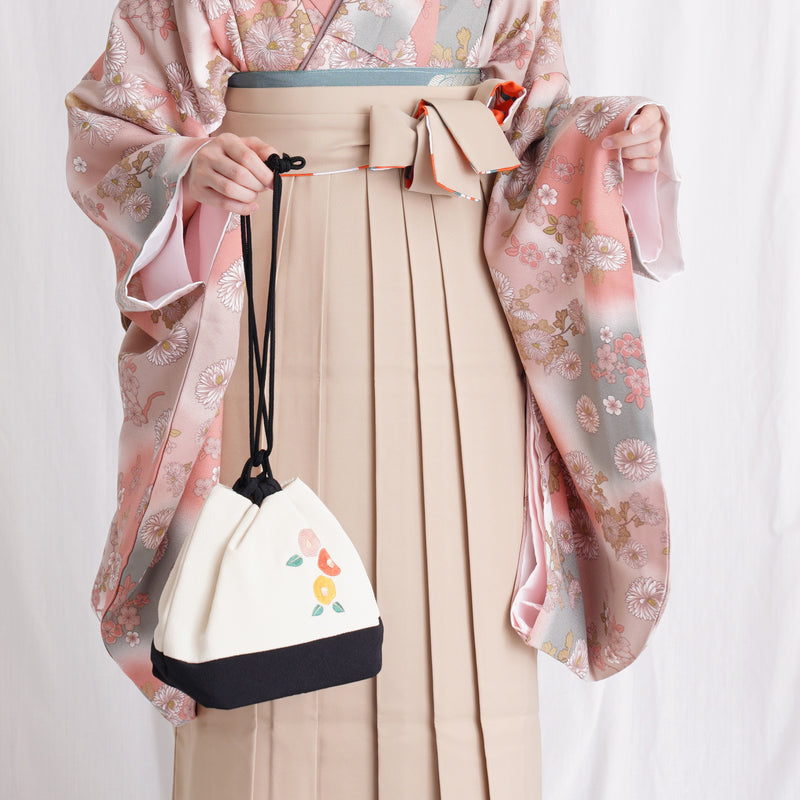 【リサイクル着物】 2尺袖着物 袴 2点セット 販売品 中古 USED  小菊 ぼかし 袴91-95cm（身長153-163cm）卒業式 大学生 ひよこ商店（5182673002）【中古販売】