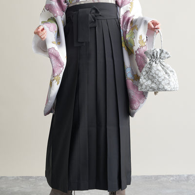 【リサイクル着物】 2尺袖着物 袴 2点セット 販売品 中古 USED  花柄 牡丹 袴91cm（身長153-158cm）卒業式 大学生 ひよこ商店（5182673713）【中古販売】