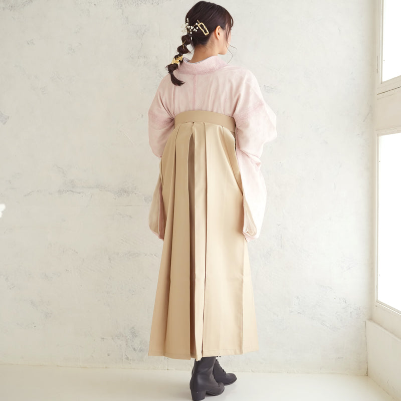 【リサイクル着物】 2尺袖着物 袴 2点セット 販売品 中古 USED  ピンク 白 レース 袴91cm（身長153-158cm）卒業式 大学生 （5182681111）【中古販売】