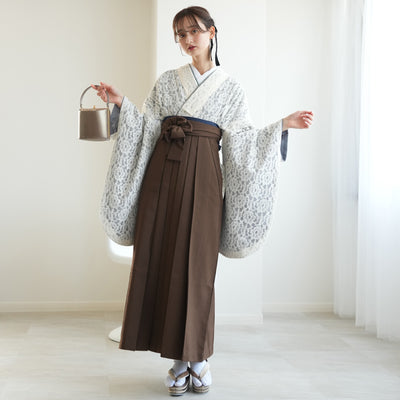 【リサイクル着物】 2尺袖着物 袴 2点セット 販売品 中古 USED  フラワーレース 袴91cm（身長153-158cm）卒業式 大学生 （5182681213）【中古販売】