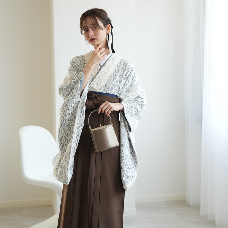 【リサイクル着物】 2尺袖着物 袴 2点セット 販売品 中古 USED  フラワーレース 袴91cm（身長153-158cm）卒業式 大学生 （5182681213）【中古販売】
