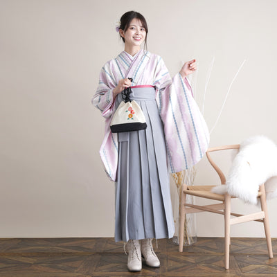 【リサイクル着物】 2尺袖着物 袴 2点セット 販売品 中古 USED ドット  袴91cm（身長153-158cm）卒業式 大学生 ひよこ商店（5182695611）【中古販売】