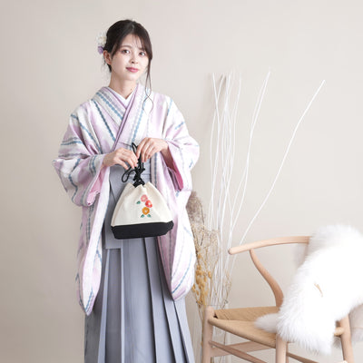 【リサイクル着物】 2尺袖着物 袴 2点セット 販売品 中古 USED ドット  袴91cm（身長153-158cm）卒業式 大学生 ひよこ商店（5182695611）【中古販売】
