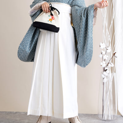 【リサイクル着物】 2尺袖着物 袴 2点セット 販売品 中古 USED くすみカラー 刺繍  袴91cm（身長153-158cm）卒業式 大学生 （5182697811）【中古販売】