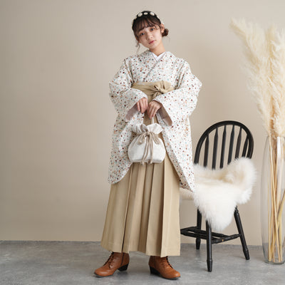 【リサイクル着物】 2尺袖着物 袴 2点セット 販売品 中古 USED メンフィス柄風  袴91cm（身長153-158cm）卒業式 大学生 （5182699911）【中古販売】